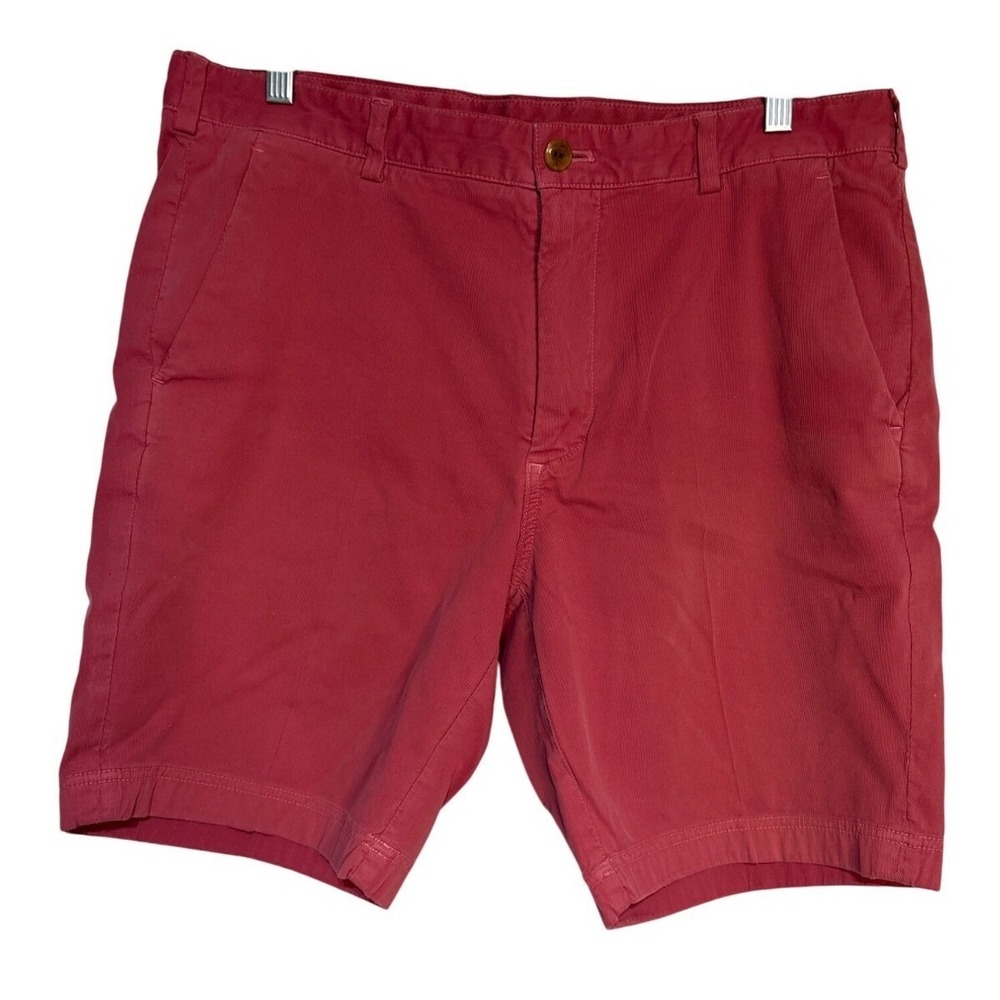 Brooks Brothers Red Fleece Mens Red Chino Shorts Size 35 Flat Front Cotton 1881